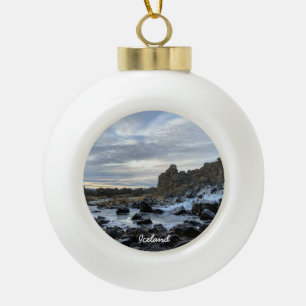 Iceland river - ceramic ball christmas ornament
