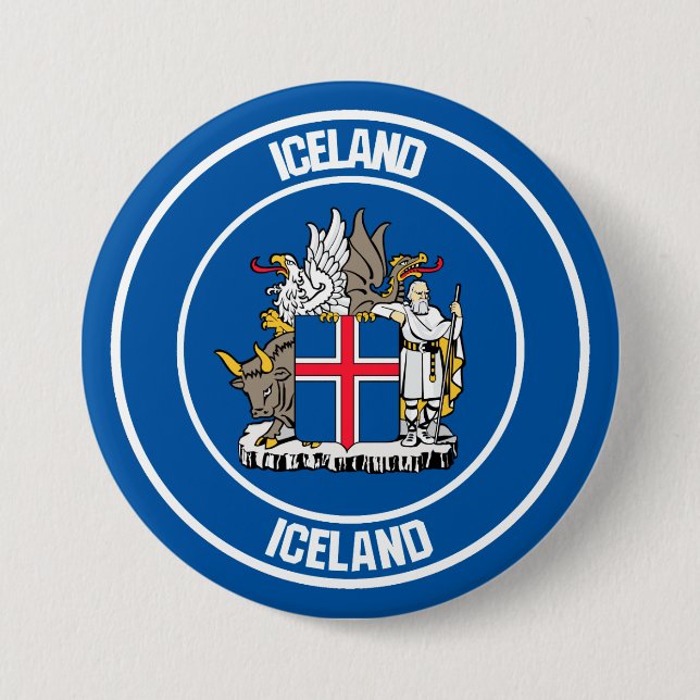 Iceland Round Emblem 7.5 Cm Round Badge (Front)