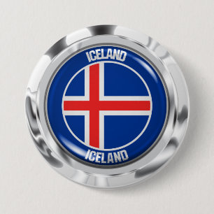 Iceland Round Emblem 7.5 Cm Round Badge