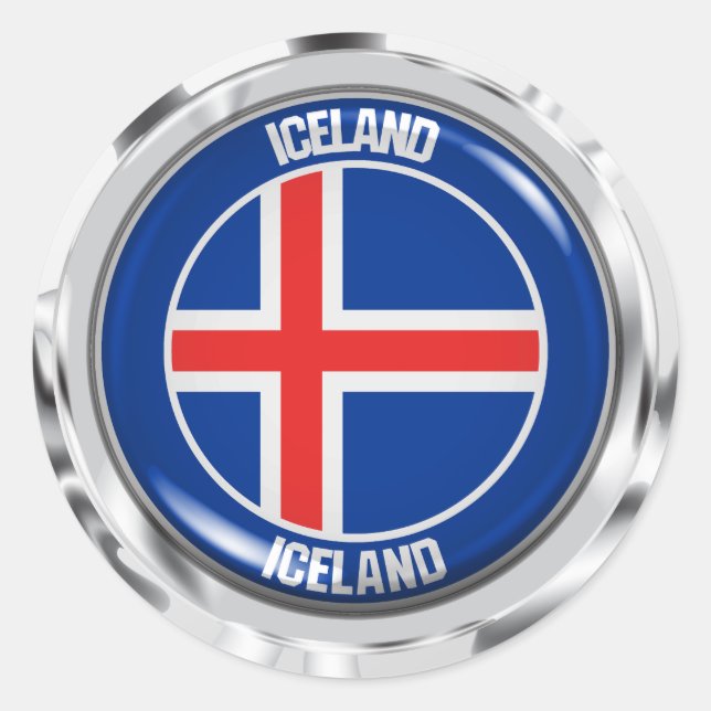 Iceland Round Emblem Classic Round Sticker (Front)