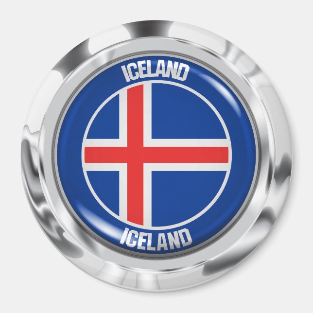 Iceland Round Emblem Magnet (Front)