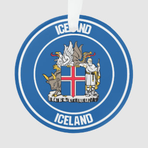 Iceland Round Emblem Ornament