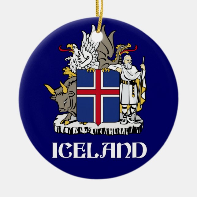 ICELAND - seal/emblem/blazon/coat of arms/symbol Ceramic Ornament (Front)