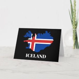 Iceland Silhouette, flag, Card