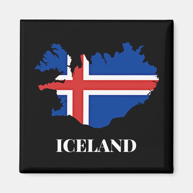Iceland Silhouette, flag, Magnet (Front)