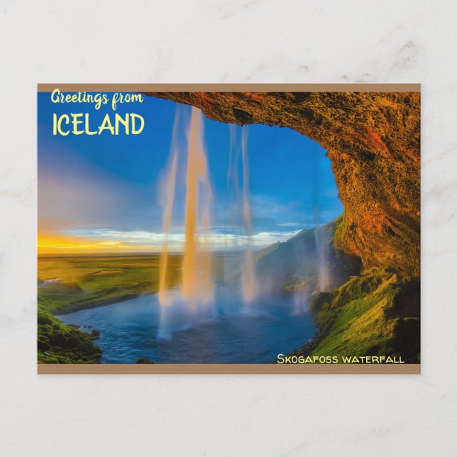 Iceland - Skogafoss waterfall Postcard (Front)