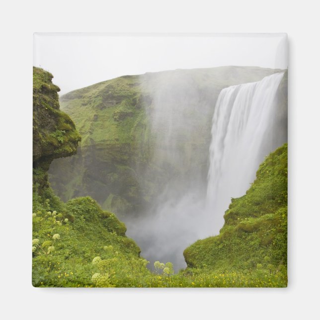 Iceland. Skogarfoss Waterfall plunges over a Magnet (Front)
