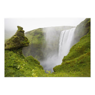 Iceland. Skogarfoss Waterfall plunges over a Photo Print