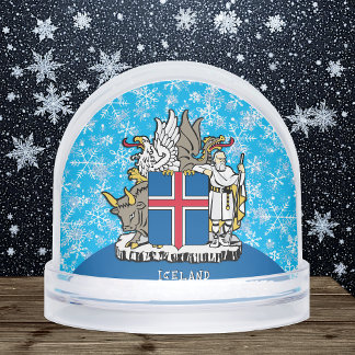 Iceland Snow Globe, Holiday, Icelandic Flag Snowglobe