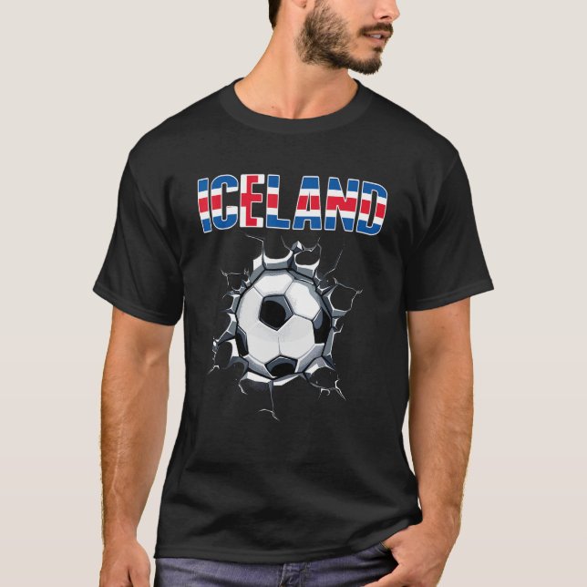 Iceland Soccer Fans - Icelandic Football In Cracke T-Shirt (Front)