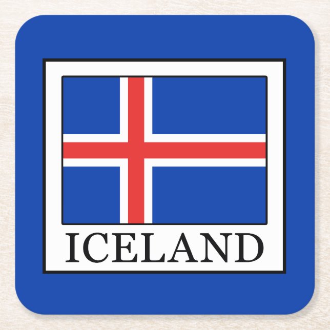 Iceland Square Paper Coaster (Front)