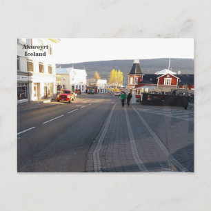 Iceland, Street in Akureyri Postcard
