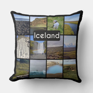 Iceland Summer Landscape Collage Cushion