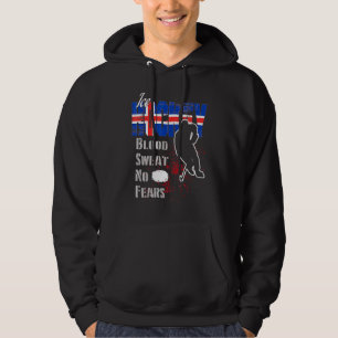 Iceland Supporter Blood Sweat No Fears Ice Hockey Hoodie
