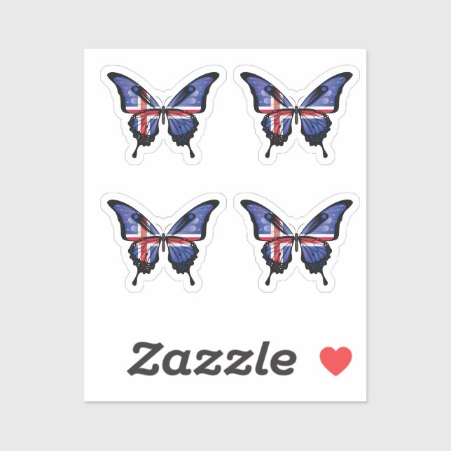 Iceland Swallowtail Butterfly Flag Sticker (Sheet)