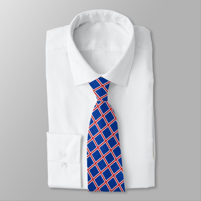 Iceland Ties, fashion Icelandic Flag business Tie (Tied)
