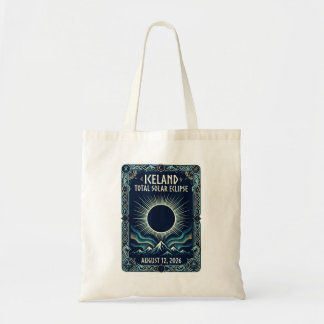 Iceland Total Solar Eclipse 2026 Aurora Borealis Tote Bag