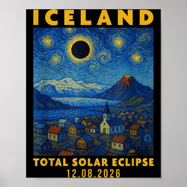 Iceland Total Solar Eclipse 2026 Poster (Front)