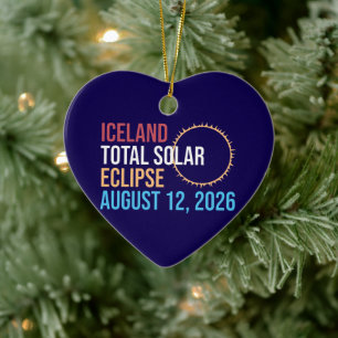 Iceland total solar eclipse august 12 2026 Mug Ceramic Ornament