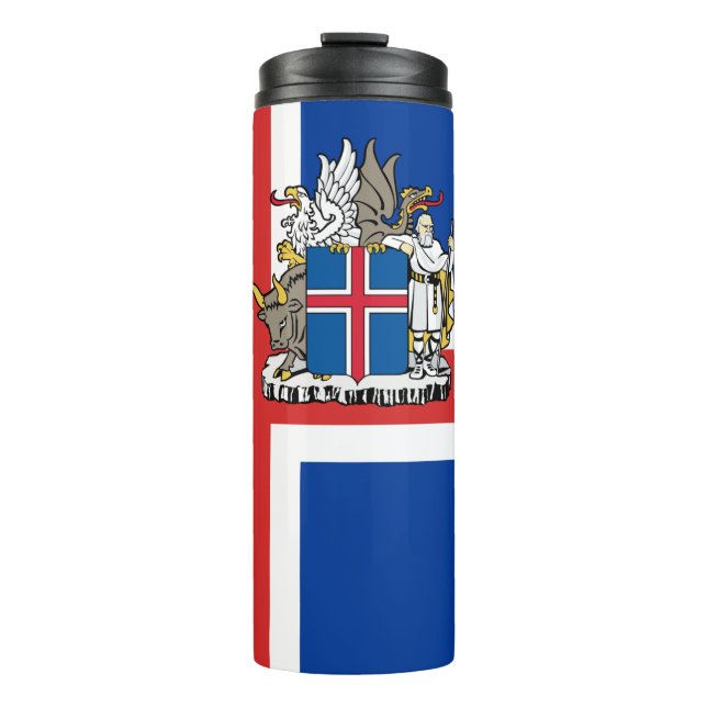 Iceland Travel Mug, patriotic Icelandic Flag Thermal Tumbler (Front)