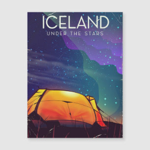 Iceland 'under the stars' vintage travel poster