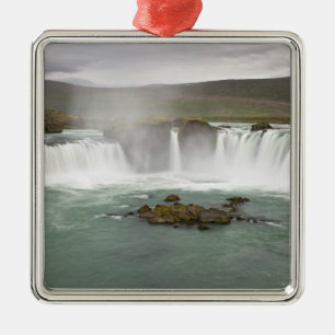 Iceland. View of Godafoss Falls on the Metal Ornament