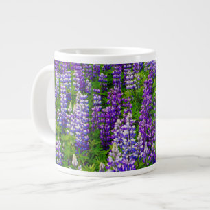 Iceland. Vik i Myrdal. Field of Lupines Large Coffee Mug