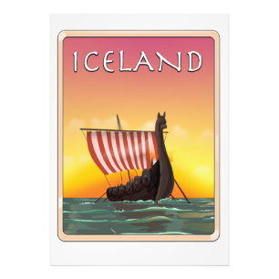 Iceland Viking Travel poster