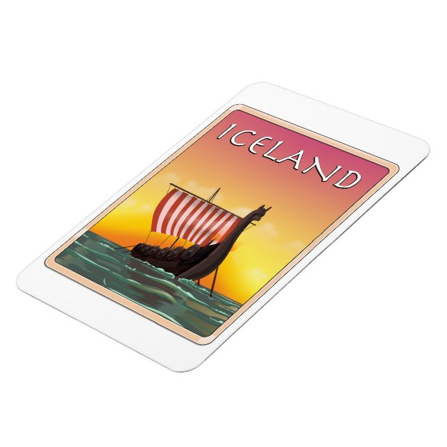 Iceland Viking Travel poster Magnet (Left Side)