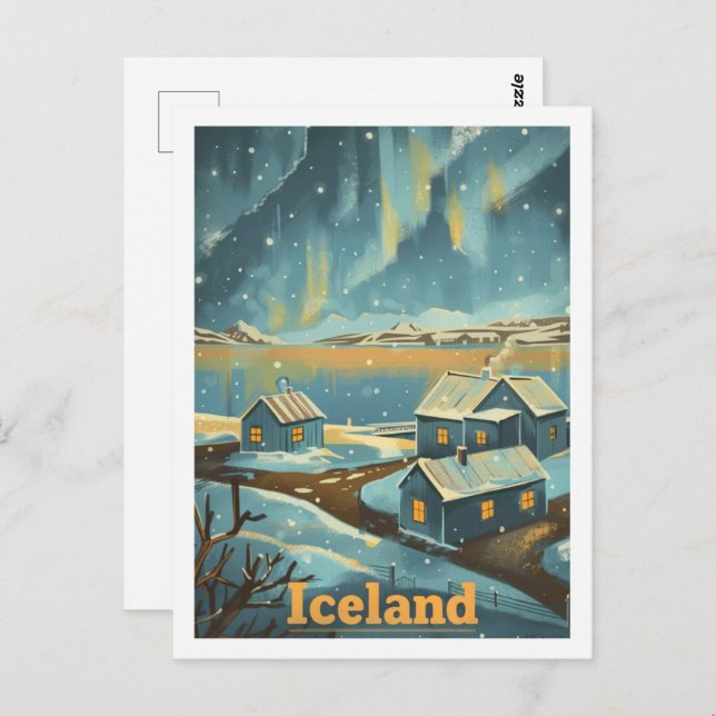 Iceland Vintage Famous Travel Place Postcard (Front/Back)