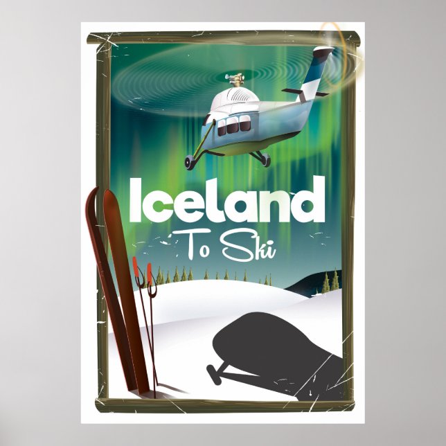 Iceland vintage ski poster (Front)