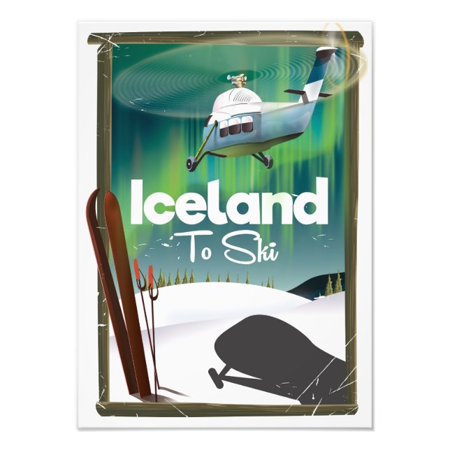 Iceland vintage ski poster (Front)