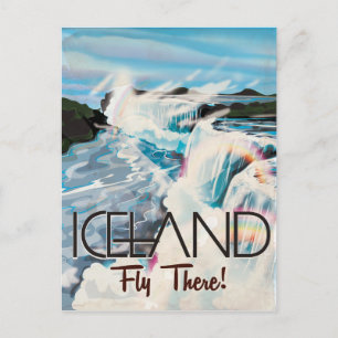 Iceland Vintage Travel Poster Postcard
