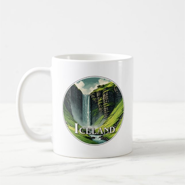 Iceland Waterfall Coffee Mug (Left)