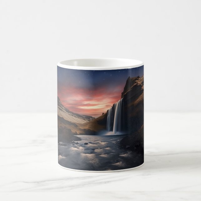 Iceland waterfall landscape coffee mug (Center)