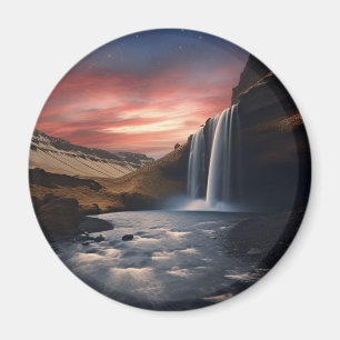 Iceland waterfall landscape magnet