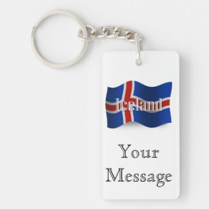 Iceland Waving Flag Key Ring
