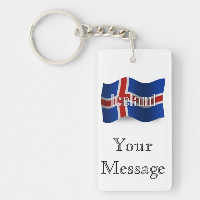 Iceland Waving Flag Key Ring (Front)