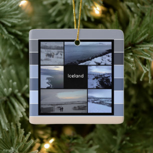 Iceland Winter Landscape Ceramic Ornament
