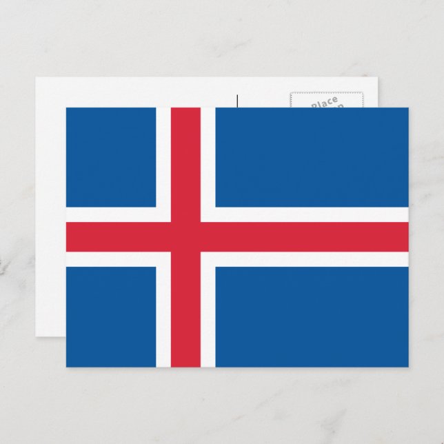 Icelander Flag, Flag of Iceland Postcard (Front/Back)