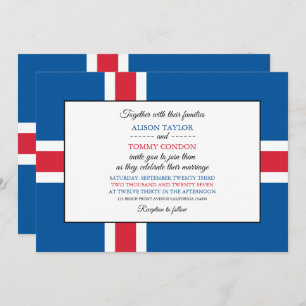 Icelander Flag, Flag of Iceland Wedding Invitation