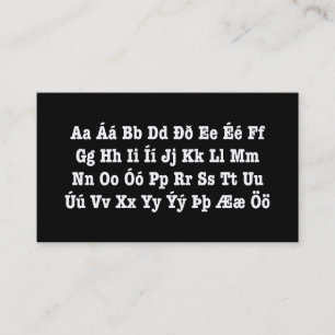 Icelandic Alphabet [Íslenska Stafrófið] Business Card