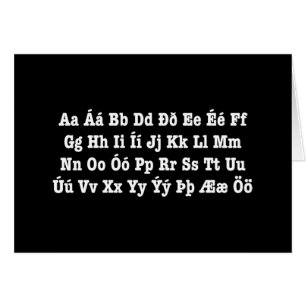 Icelandic Alphabet [Íslenska Stafrófið] Card