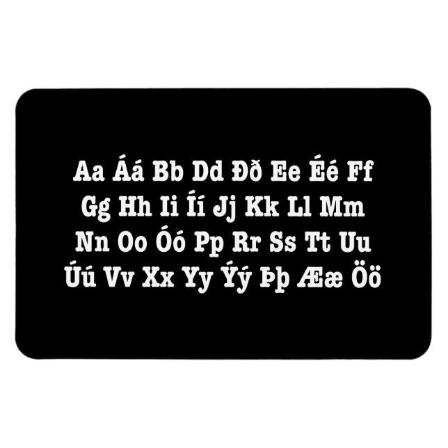 Icelandic Alphabet [Íslenska Stafrófið] Magnet (Horizontal)