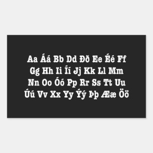 Icelandic Alphabet [Íslenska Stafrófið] Rectangular Sticker