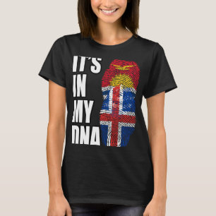 Icelandic And Kiribati Mix DNA Heritage Flag T-Shirt