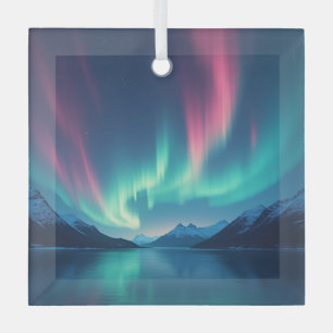 Icelandic Aurora Glass Tree Decoration