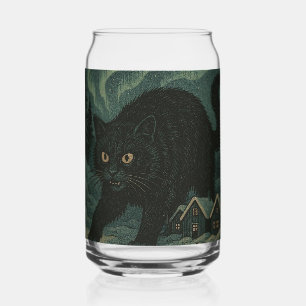 Icelandic Christmas yule Cat  Can Glass