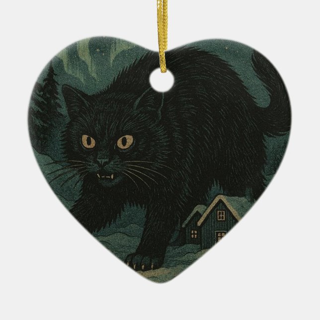 Icelandic Christmas yule Cat  Ceramic Ornament (Front)