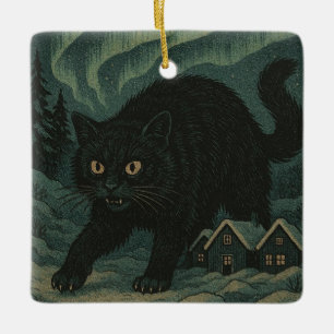 Icelandic Christmas yule Cat  Ceramic Ornament